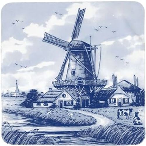 Newborn Baby Swaddle Blanket Wrap Receiving Swaddling Muslin Blankets Blue Nederland Cute Vintage Dutch Windmill Delft Soft Gifts for Boy Girl