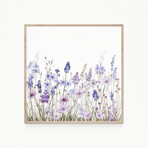 Lavender Watercolor Prints, Purple Floral Wall Art, Wildflower Prints, Bedroom Wall Decor, Nursery Art, Watercolor Flowers, Farmhouse Decor