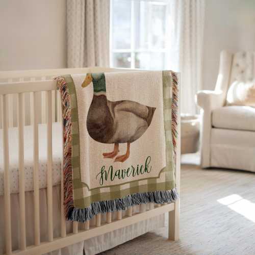 Personalized Mallard Duck Baby Blanket Mallard Duck Nursery Decor Baby Shower Gift Mallard Duck Baby Name Blanket Mallard Duck Nursery Gift
