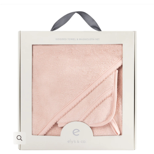 Pink Hooded Towel & Washcloth – Ely's & Co.