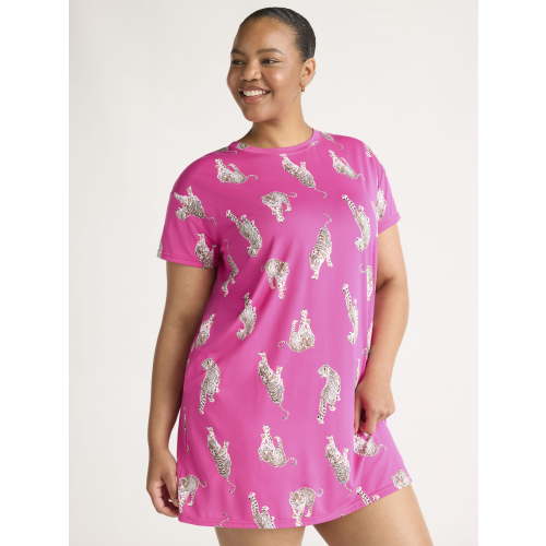 Joyspun Women's Dreamy Soft Collection Sleepshirt with Short Sleeves, Sizes S/M-2X/3X