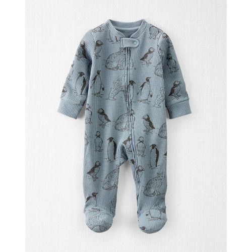 Baby Organic Cotton Arctic Print Waffle Knit Sleep & Play - 9M - Arctic Animal Print