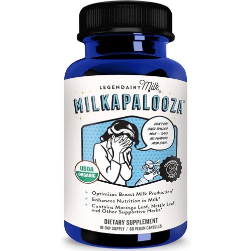 Legendairy Milk Milkapalooza Lactation Supplement for Breastfeeding Moms, Increase Breast Milk Supply with Organic Moringa, Fennel, Nettle, & Shatavari, Vegan Postpartum Essentials Fenugreek-Free 60ct