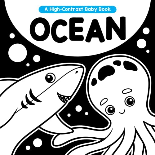 Little Hippo Books Ocean - A High-Contrast Board Book for Babies and Toddlers - Black and White Images Help Visual Development
