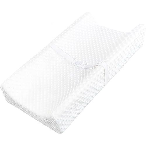 YENING Small Changing Pad Mini 29 x 15 with Washable Cover Waterproof Baby Diaper Changing Pad for Dresser Table Pad White