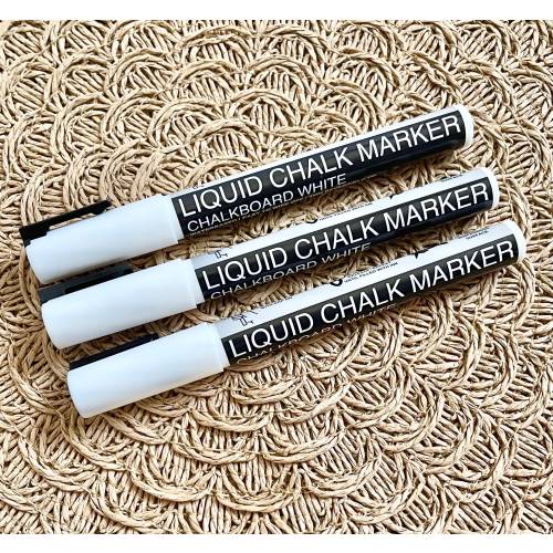 White Chalkboard Marker Chalk Pen Erasable Chalk Marker Fine Tip Liquid Chalkboard Marker Dry Erase Water Based Erasable Drawing Chalk Pen