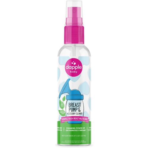 dapple Breast Pump Cleaner Spray Baby, 8 Fl Oz Bottle, Unscented, Plant Based & Hypoallergenic - Removes Milk Residue - Easy Rinse Formula With Oxygenated Vinegar