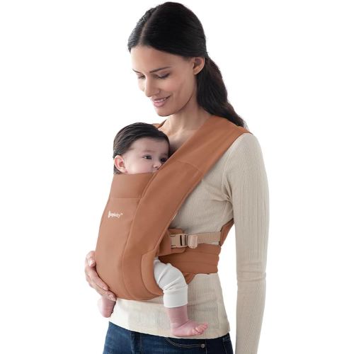Ergobaby Embrace Baby Carrier Newborn to Toddler - Lightweight Ergonomic Baby Carriers - Cozy Essentials (7-25 Pounds), Ponte Knit, Canyon Clay