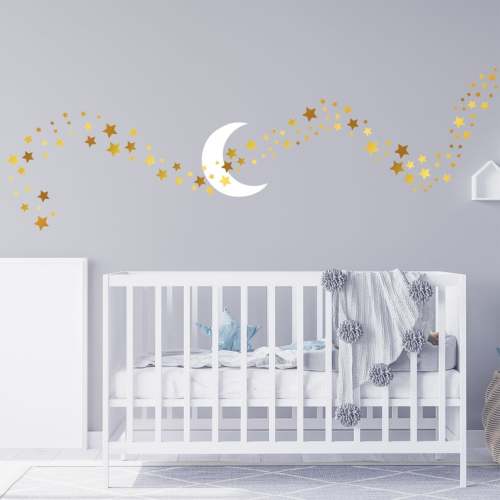 Moon and Stars Wall Decal Star Stickers Nursery Decals - Etsy