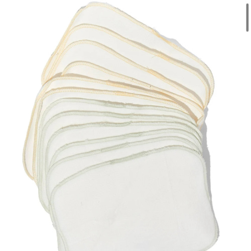 Organic Brushed Cotton Wash Cloth - Pack of 12