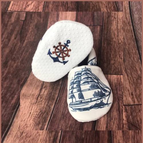 Nautical Baby Shower Gift, Ahoy! It's a Boy! Navy Baby Girl Bootie Shoes, Sail Boat Anchor Sailor Crib Shoes, Kid, Infant Easter