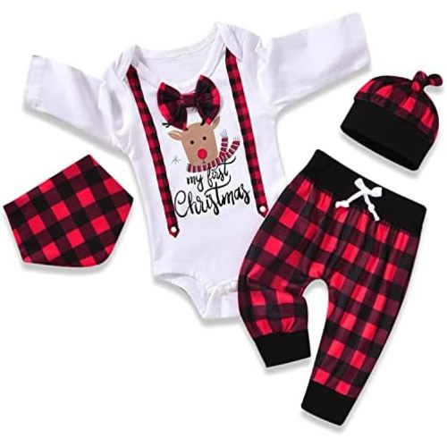 3-6mo Newborn Baby Boys Christmas Outfit