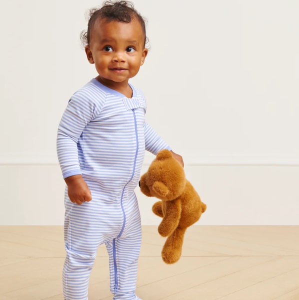 LAKE | Baby | Pima Cotton Pajamas | French Blue Baby Sleeper