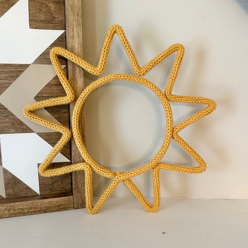 Sun Wall Hanging-Knitted Wire Sun-Child’s room, nursery, kid’s room, playroom decor-sunshine