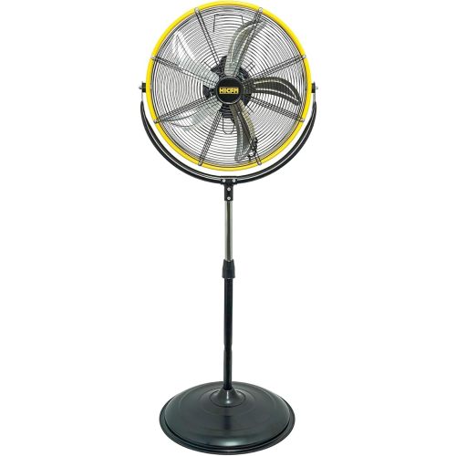 20" Tilting Pedestal Fan, 4300 CFM High Velocity 3-Speed Standing Fan with 1/5 HP Powerful Motor for Residential, Commercial, Industrial, Warehouse, Garage, Workshop - UL Safety Listed (Yellow)