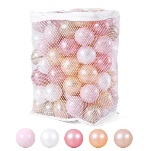 Ball Pit Balls Pack of 100 200 500 - Star and Round Set BPA Free Phthalate Free Non-Toxic Crush Proof Play Balls Soft Plastic Balls for Toddlers Baby Kids Birthday Pool Tent Party