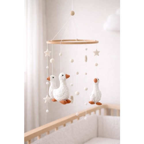 Duck nursery baby mobile, Neutral baby mobile, Goose nursery baby mobile, Duck baby crib mobile, Baby shower gift, Bird baby mobile