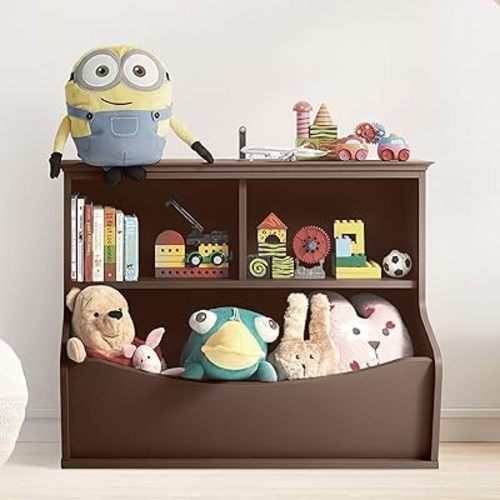 CAPHAUS Kids' Toy Storage Organizer, Open Storage Cubby, Multifunctional Book and Toy Storage Cabinet, Book and Toy Storage Shelf for Nursery, Playroom, Closet, Home Organization Toy Bookcase