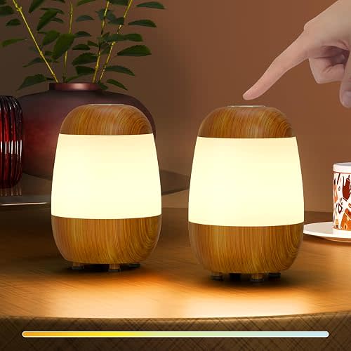 uuffoo 2 Pack Rechargeable Small Night Light Touch Dimmable Cordless Lamp