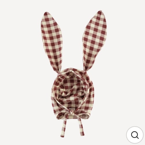 bunny hat | berry gingham | bamboo
