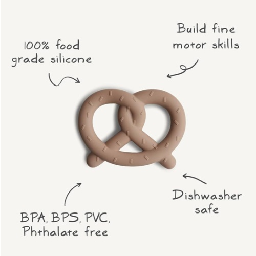 mushie Silicone Baby Teether Toy | Pretzel