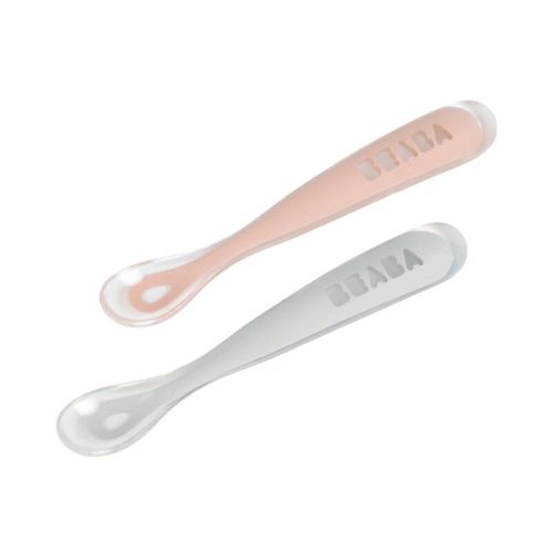Set of 2 Easy-Grip 1st Stage Silicone Spoons + Storage Case