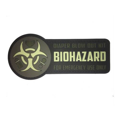Biohazard - Diaper Bag PVC Morale Patch with hook and loop backing