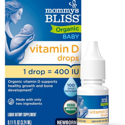 Mommy’s Bliss Organic Vitamin D Drops - Infants and Newborns - Supports Growth and Bone Development - Easy Use - 400 IU Per Drop - 100 Daily Servings
