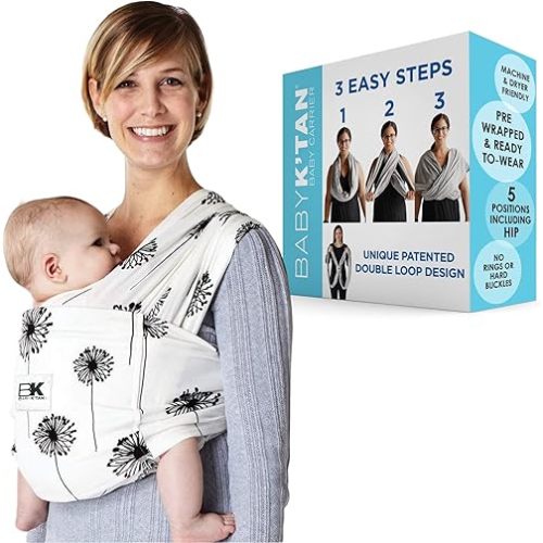 Original Baby K'tan Baby Carrier: #1 Easy Pre-Wrapped, Soft, Slip-On, No Rings, No Buckles | 5 in 1 Baby Sling Gift | The Best Hands Free Infant Wrap For Newborn to Toddler up to 35lb (See Size Chart)