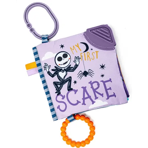 Kids Preferred Disney Nightmare Before Christmas My First Scare Jack Skellington Soft Book Baby Teething Crinkle Book with On-The-Go Clip, Crinkle Pages, and Teethers, Multicolor