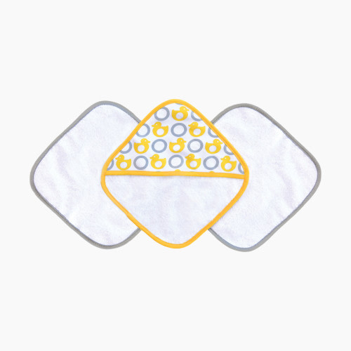 JJ Cole Washcloth Mitt Set - Yellow Ducks
