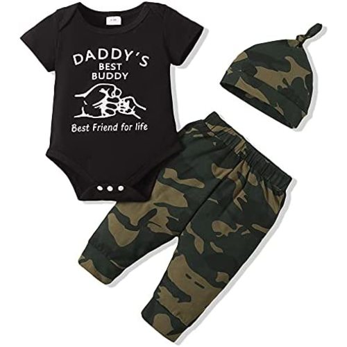 Renotemy Newborn Baby Boy Clothes Outfits Infant Boy Letter Print Romper Pants Clothing Set