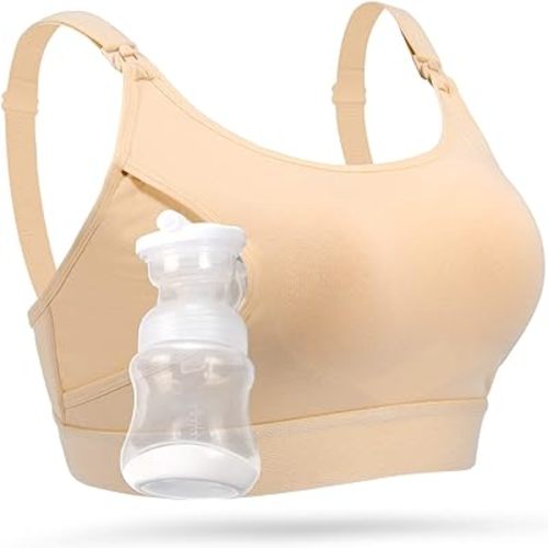 Momcozy Hands Free Pumping Bra, Adjustable Breast-Pumps Holding and Nursing Bra, Pumping & Nursing Bra in One
