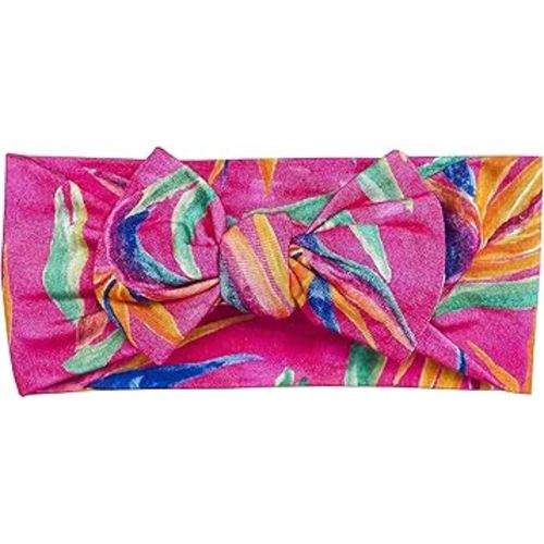 Bird of Paradise Ultra Soft Newborn Headband Bow, Viscose from Bamboo with Spandex Stretchy Material