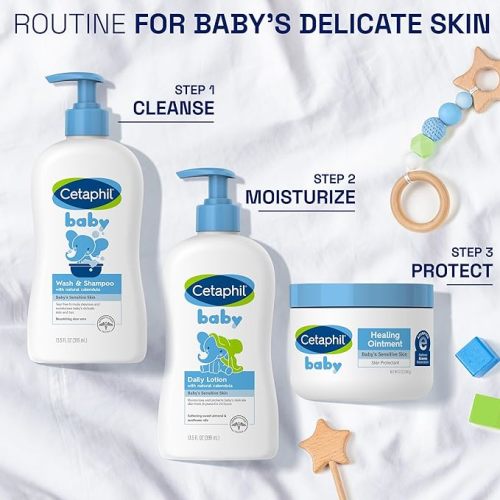 Cetaphil Baby Healing Ointment, Diaper Rash Ointment Soothes and Protects Baby's Irritated Skin, Skin Protectant For Dry Skin, 12oz
