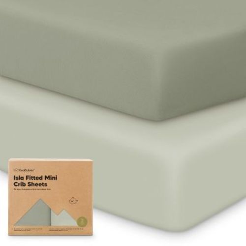 KeaBabies 2-Pack Isla Mini Crib Sheets, Pack and Play Sheets Fitted, Pack N Play Sheets, Fitted Crib Sheet (Lichen)