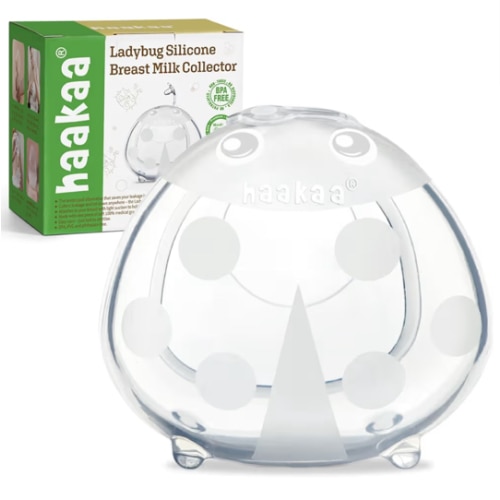 haakaa Ladybug Silicone Breast Milk Collector - Breast Shells Nursing Cup for Breastfeeding, Protect Sore Nipples, Extra-Soft and Reusable, 2.5oz/75ml, 1PC