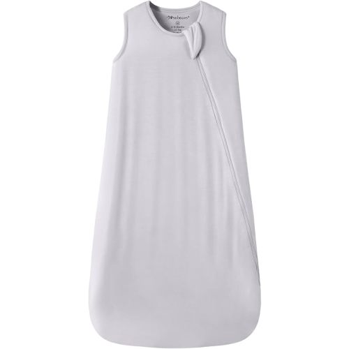 Mosebears Unisex Baby Sleep Sack 1.0 TOG, Supersoft Rayon Made from Bamboo Wearable Blanket with 2-Way Zipper (Light Grey,6-18 Months)