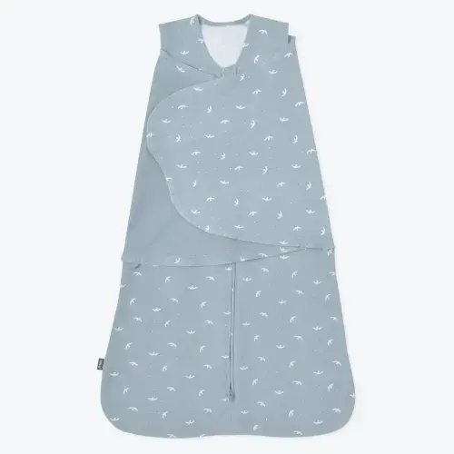 Blue Bird Print Cotton Swaddle Newborn | HALO