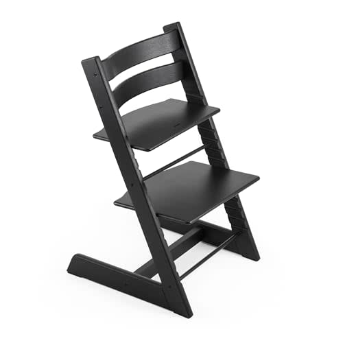 Stokke Tripp Trapp Chair, Oak Black - Adjustable, Convertible Chair for Toddlers, Children & Adults - Comfortable & Ergonomic - Made with Oak Wood