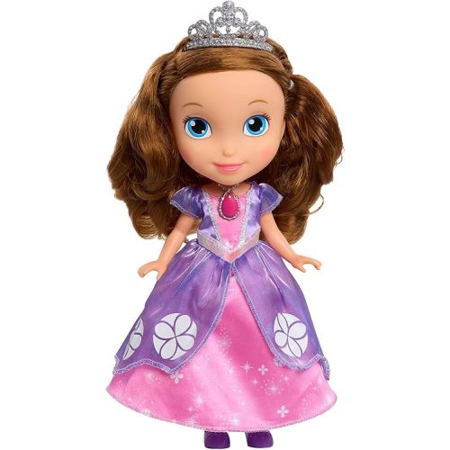 Sofia the First Royal Sofia Doll, 10.5-inches, Brown Hair, Pink and Purple Dress, Preschool, Kids Toys for Ages 3 Up by Just Play