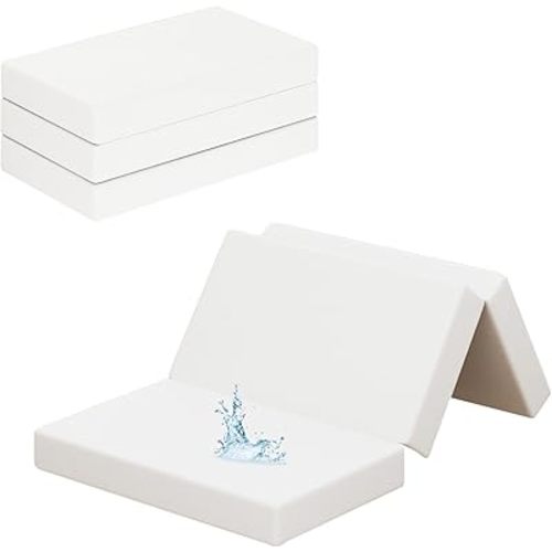 Trifold Pack and Play Mattress, Waterproof 38"x26" Playpen Playard Topper for Travel, Removable Washable Cover
