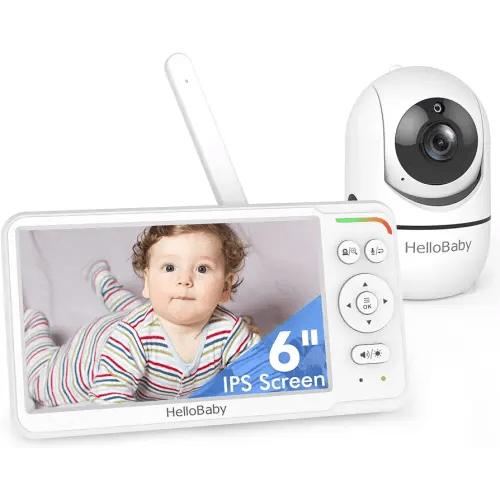 HelloBaby Baby Monitor 6" World First IPS Screen 30H Battery, Secure No WiFi, Pan Tilt Video Camera with Night Vision, VOX, 2-Way Talk, 1000ft, Portable Video Audio Monitor Ideal for Mom, Elderly, Pet