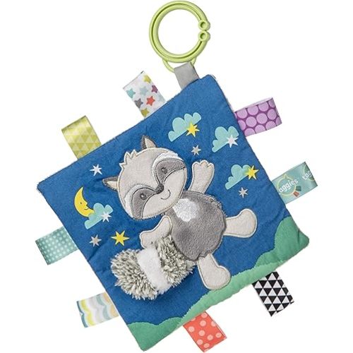 Taggies Soothing Sensory Crinkle Me Toy with Baby Paper and Squeaker, Harley Raccoon, 6.5 x 6.5-Inches