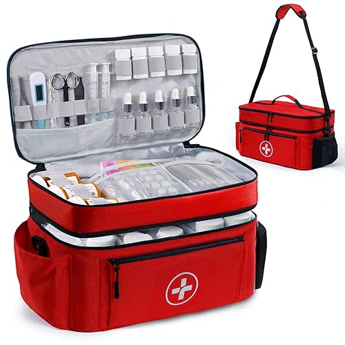 BAGSFY Travel Medicine Bag Organizer-Medicine Organizer Storage-Pill Bottle Organizer Storage-Medication Organizer for Home-Medicine Kit-Travel First Aid Kit Bags Empty-Travel Emergency Kit(Bag Only)