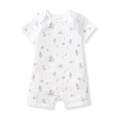 Burt's Bees Baby baby-boys Short Sleeve Rompers, 100% Organic Cotton One-piece Coverall and Layette Set