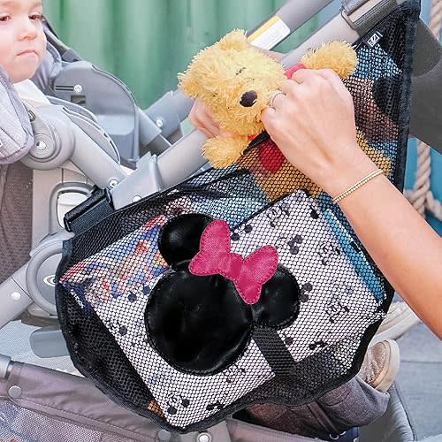 J.L. Childress Disney Baby Side Sling Stroller Cargo Net, Stroller Organizer & Storage, Minnie Mouse