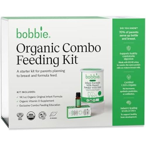 Bobbie Organic Combo Feeding Kit, Baby Formula & Vitamin D Drops 400 IU