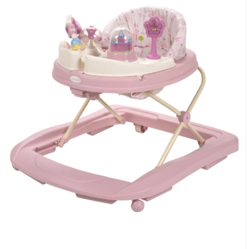 Disney Baby Walker with Wheels, Pink Baby Walkers and Activity Center for Infants