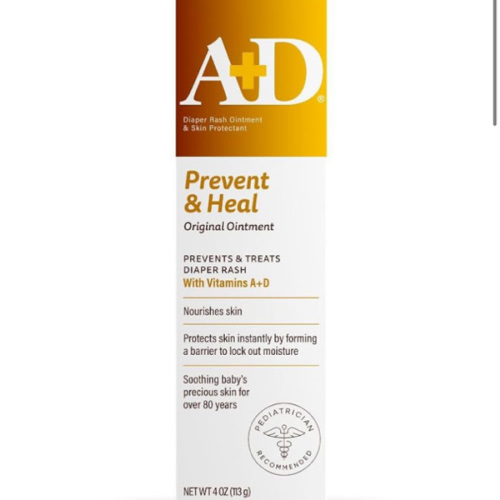 A+D Original Diaper Rash Ointment Prevents & Treats Diaper Rash, Moisturizing Skin Protectant with Vitamins A & D, Healing Skin Ointment for Dry and Cracked Skin 4oz